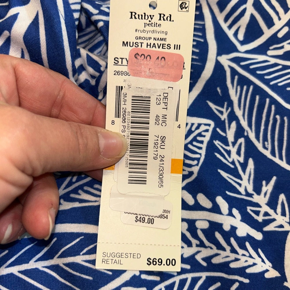 💙🩵♦️NWT Ruby Rd. Tropical Dress🩵💙 - Picture 5 of 12